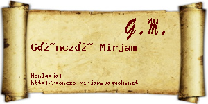 Göncző Mirjam névjegykártya
